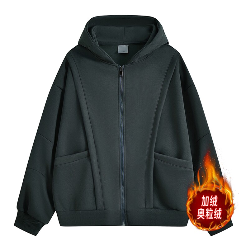 重磅500克工装口袋卫衣加绒奥粒绒连帽开衫外套 RH5330JR-P75图片