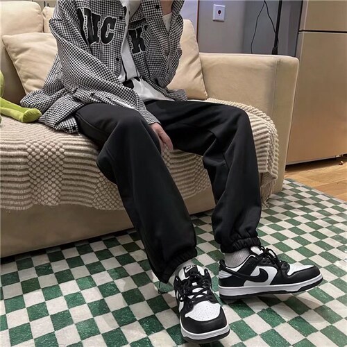 直筒裤男宽松慵懒风高级感加绒炸街裤子B380P33图片