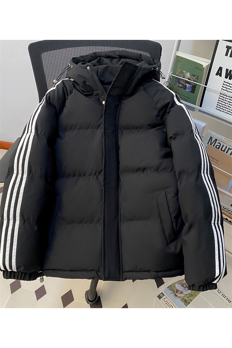 冬季潮流条纹五防立领加绒加厚棉衣情侣撞色棉服外套MY8899-p78,男装棉衣,星座610B-1