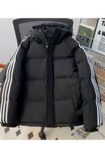 冬季潮流条纹五防立领加绒加厚棉衣情侣撞色棉服外套MY8899-p78，男装棉衣，星座610B-1