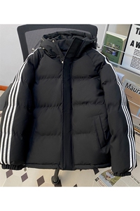 冬季潮流条纹五防立领加绒加厚棉衣情侣撞色棉服外套MY8899-p78图片
