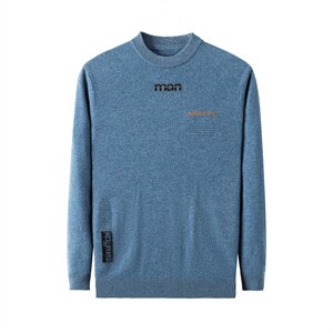 21秋冬纯羊毛针织衫新款中青年男士休闲百搭时尚毛衣DDD232-P180，男装针织衫/毛衣，电商B212（原钱塘6029）