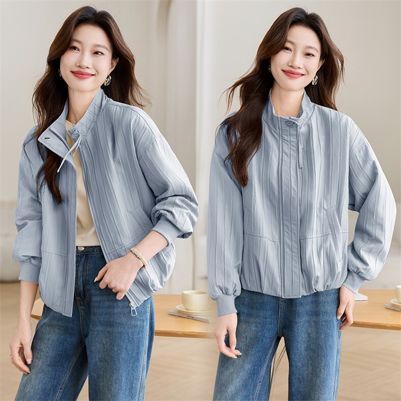 小众设计时尚简约百搭外套女短款春秋季2025新款宽松显瘦休闲上衣,女装短外套,深水步