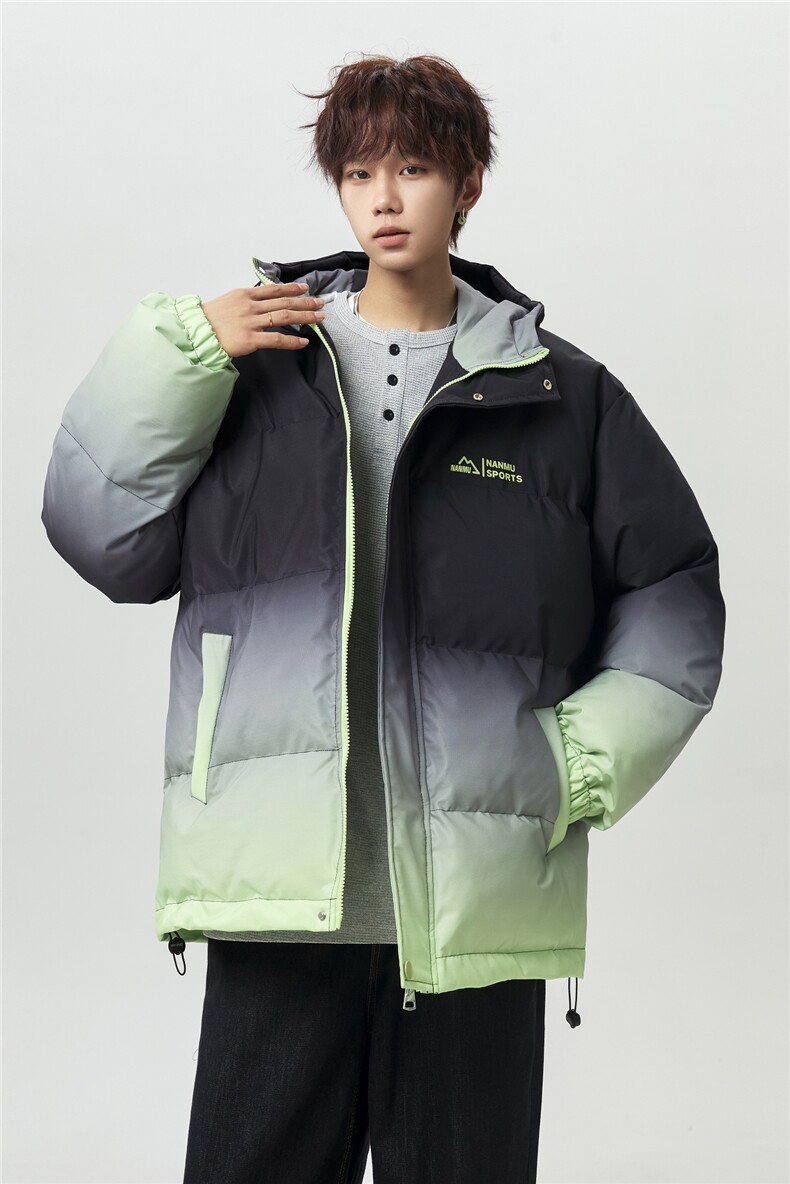 XZ-230-1MY701男模无影墙简约轻奢扎染渐变休闲连帽棉服P118控158,男装棉衣,星座230-1
