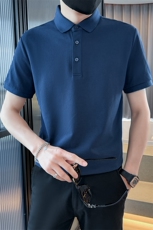 15色主推款2025新色多色短袖T恤翻领光板纯色Polo衫T0257-特P40，男装T恤，电商D342