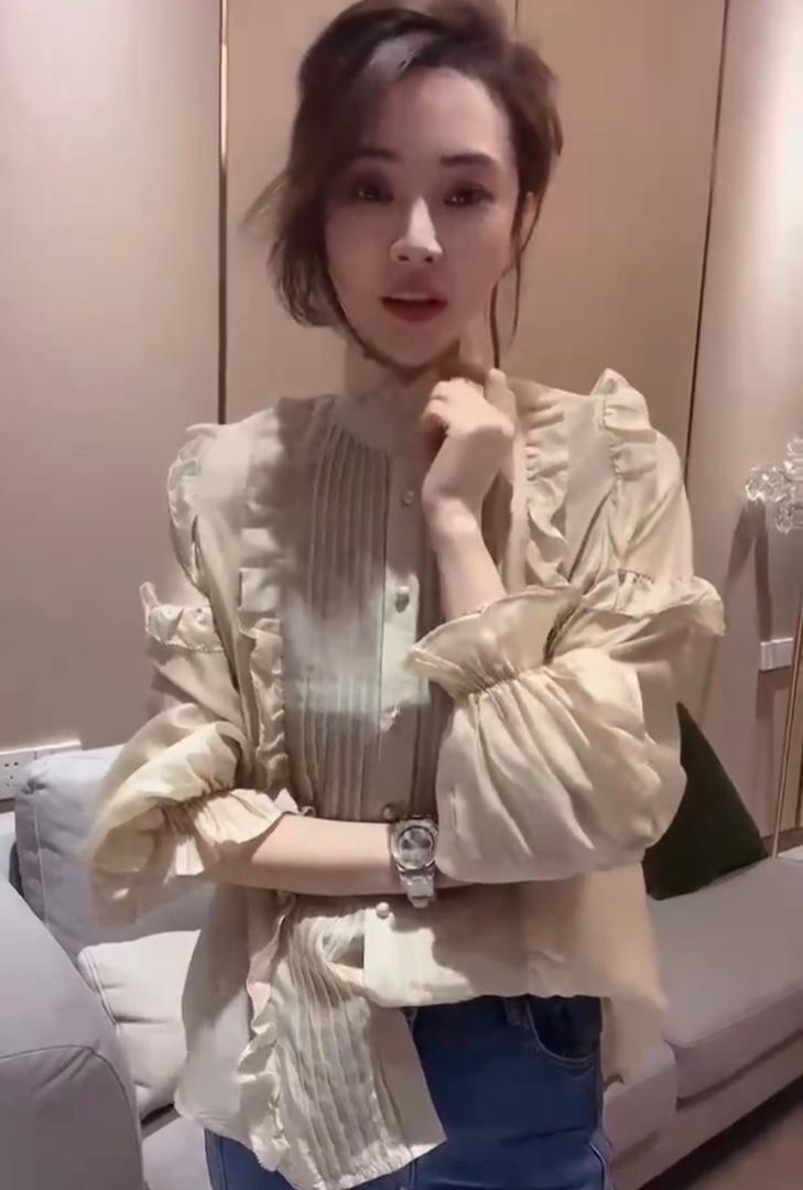 2023春季新款韩版高级感百搭修身气质温柔甜美衬衫,女装衬衫,L·H·X