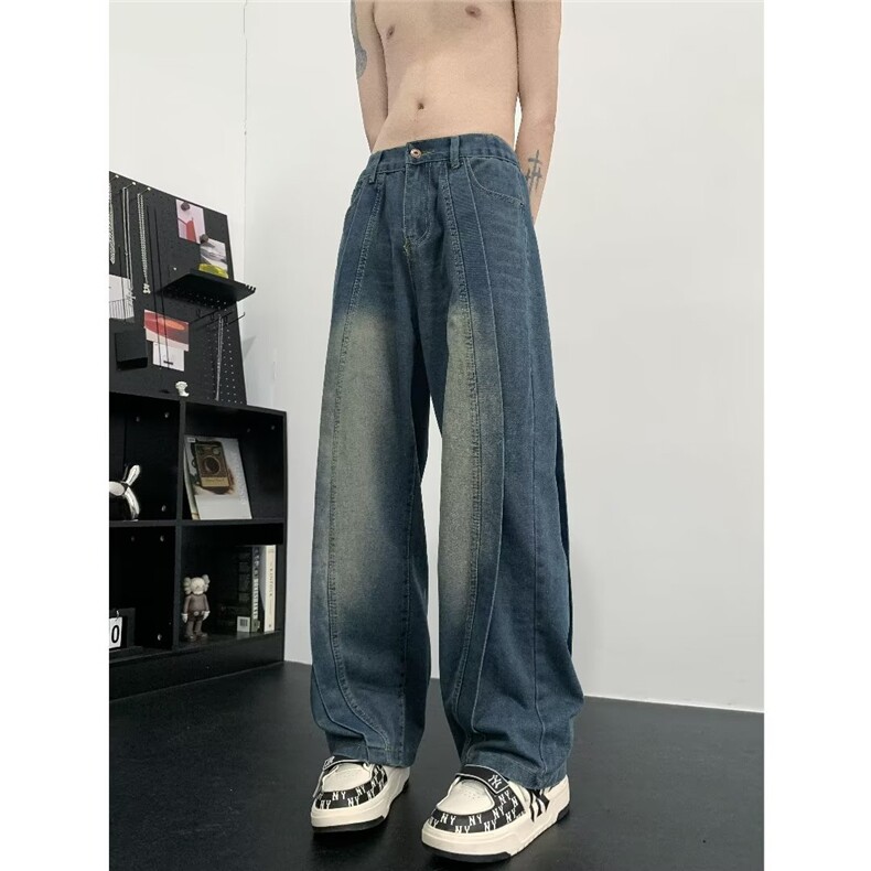 青春流行ins男直筒水洗牛仔裤 Y9055 P50图片