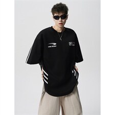 复古撞色拼接短袖美式T恤大码短袖休闲上衣XZ1016-1T350P38K69，男装T恤，星座1016-1（原电商B408-1）