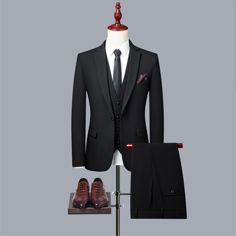 三色单排扣时尚春秋套装商务西服P200-三件套8018,男装西服,星座613B