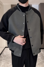 社会小伙高端呢子拼色宽松韩版外套大衣夹克男A236-JK8016-P130，男装夹克，电商A236