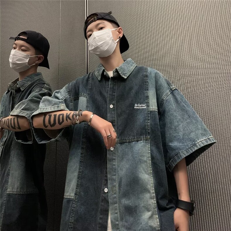 夏季新款衬衫潮流慵懒男方领衬衫P53,男装衬衫,星座1116-2