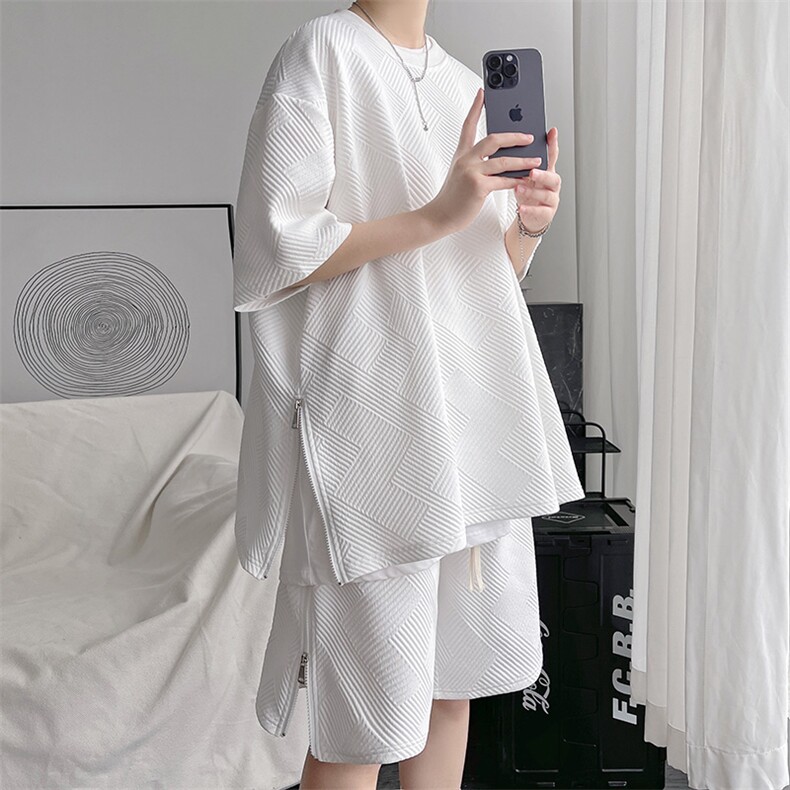 宽松潮流短袖T恤五分短裤套装男夏季篮球两件套A071-D01-P70，男装牛仔裤，电商A071