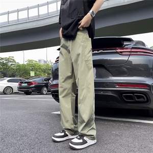 弯刀阔腿休闲工装裤男士春秋季新款宽松百搭潮流直筒裤