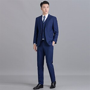 87882-2秋季新款男士西服两件套套装西装修身商务休闲P180图片