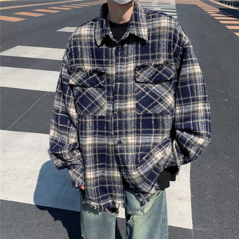 美式秋冬季新款毛呢格子外套W9294P55,男装夹克,星座1116-2