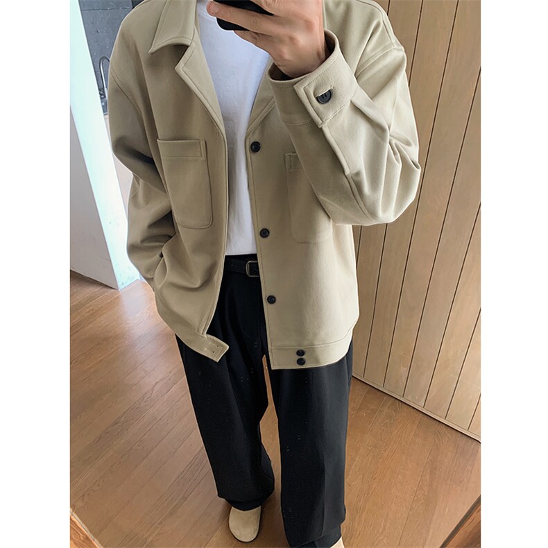 秋冬西装领毛呢风衣外套男韩版帅气休闲呢子夹克B289-F2479-P105，男装风衣，电商B289