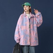 2021春季新中性风蒙马特大码男ins网红夹克扎染翻领外套J6102-P75，男装夹克，电商A001