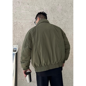 现货美式高街休闲棉衣夹克三防立领纯色户外工装加厚棉服外套图片