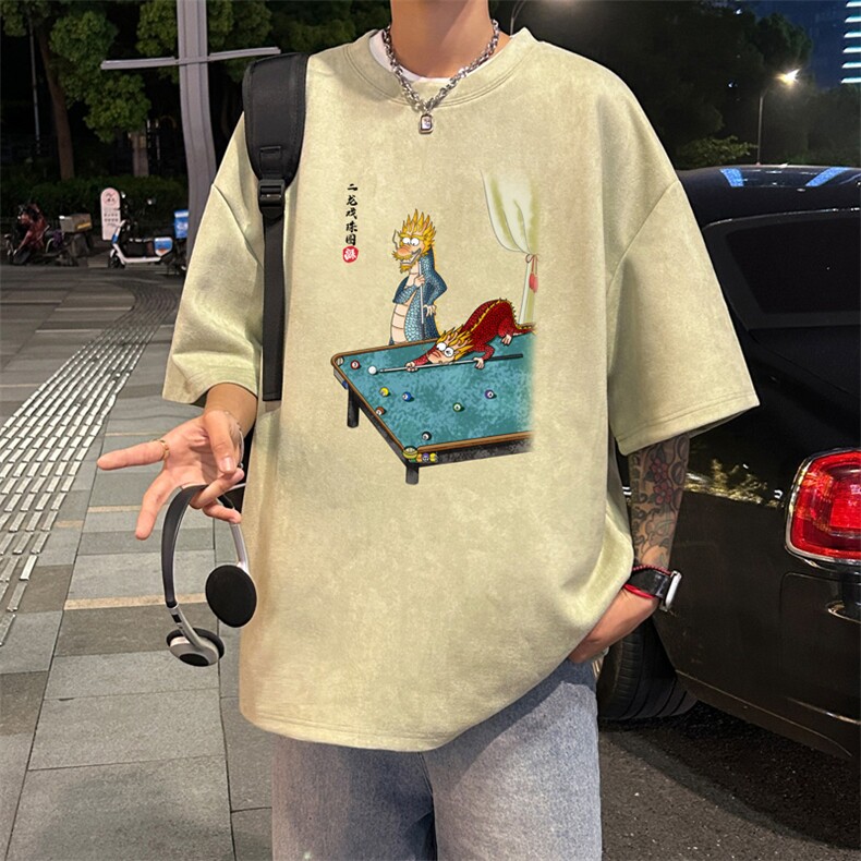量大优供视频重磅麂皮绒短袖t恤男JT522-特p19,男装T恤,电商B371