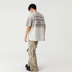 2025新款潮牌短袖宽松韩版字母印花扎染工艺T恤T8823/P5588，男装T恤，星座202