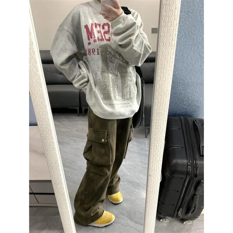 WY7062LL-特P46cleanfit领口假两件做旧卫衣男春秋打底上衣,男装卫衣,星座1007（原301D）
