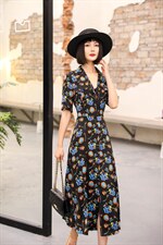 夏季新款连衣裙，女装连衣裙，蘑菇扣