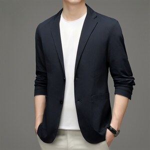 春秋季新款2022男装商务休闲中年男士西服外套小西装爸爸上衣图片