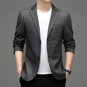 2023新款男士冬季休闲中年男款纯色外套秋冬款西服上衣MY807-P175图片