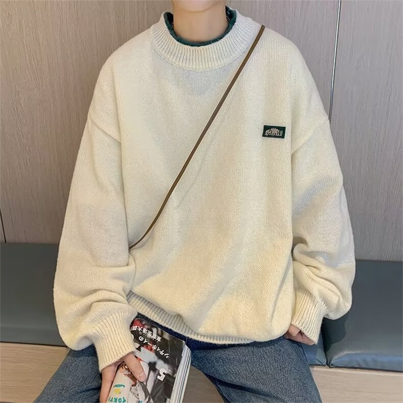 美式街头设计感假两件毛衣男慵懒风休闲针织衫MY9143P45图片