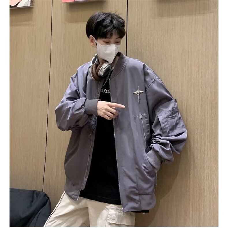 高级感工装棒球服外套男春秋季新款拉链多口袋夹克上衣1176-P65,男装夹克,星座910-5