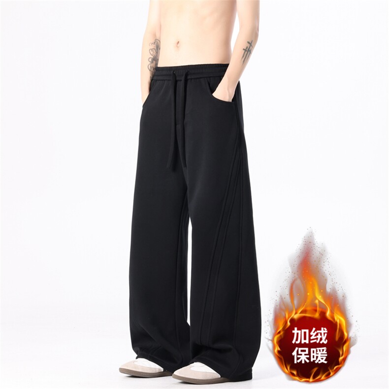 秋冬加绒休闲裤男宽松直筒裤弯刀裤K277-P45加绒P55 控78加绒控88图片