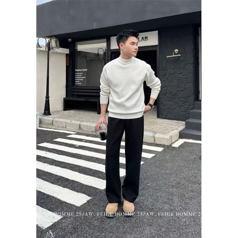 网图慎用半高领毛衣2025秋冬打底衫B216MY5163P65,男装T恤,电商B216（原B302）