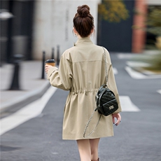 现货2025秋装新款中长款收腰女士显瘦风衣外套，女装风衣，木子恋