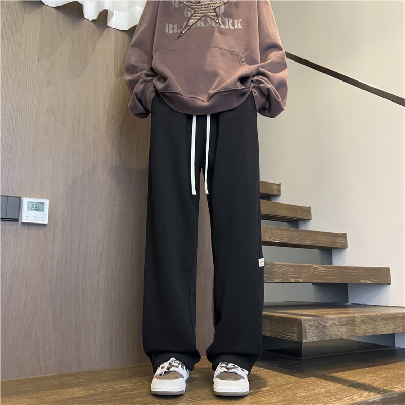 白花灰卫裤男春秋季美式hiphop高街重磅直筒运动裤潮牌痞帅休闲裤,男装休闲裤,星座808A-1