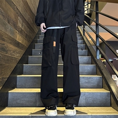 美式机能冲锋工装裤男春季新款多口袋设计感阔腿休闲裤K7621-P40，男装休闲裤，星座512-3