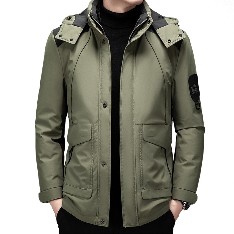 2026新款中年户外羽绒服冲锋衣外套男款防风抗寒连帽羽绒服大衣,男装夹克,钱塘723