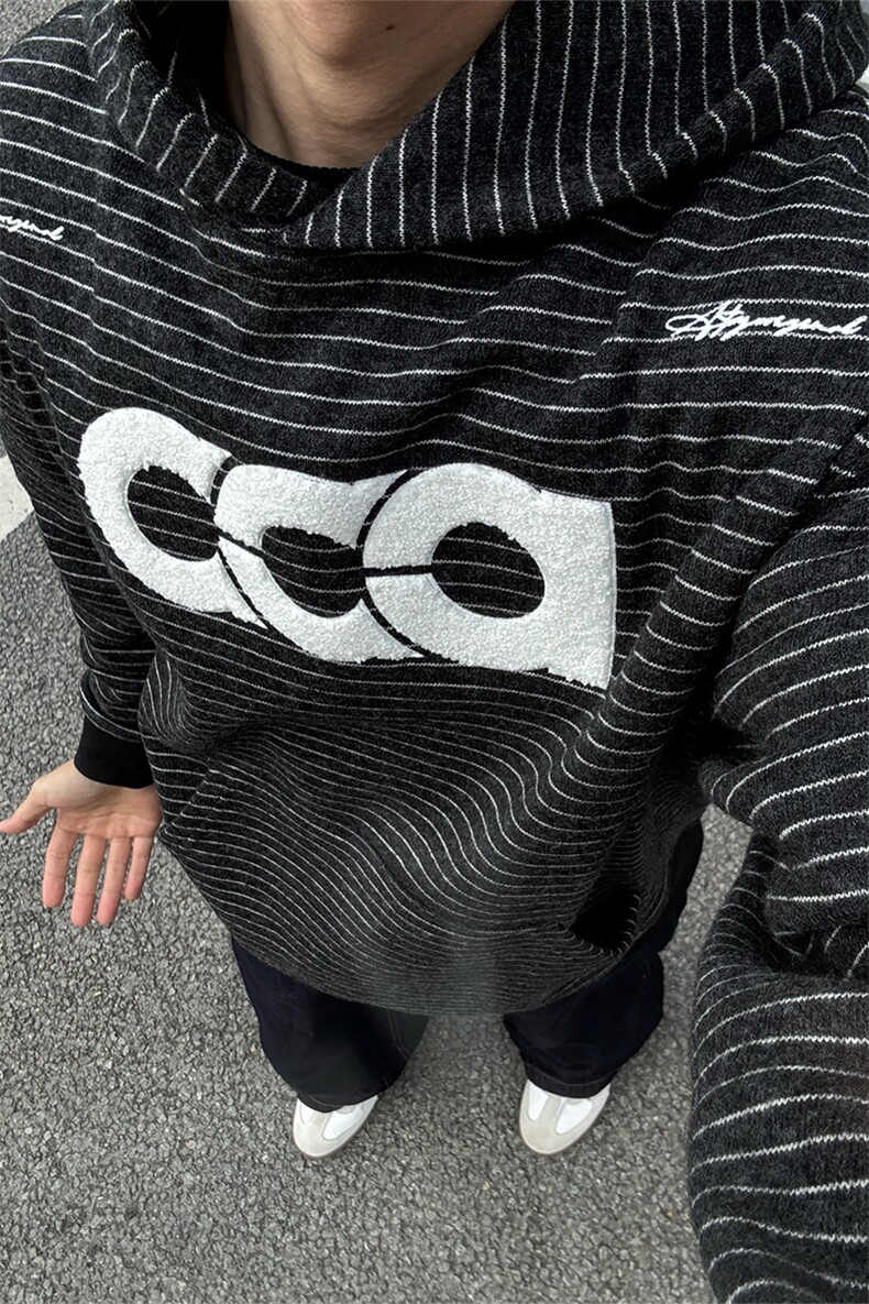 C316HXD06特P58刺绣连帽卫衣男秋冬潮牌厚款重磅羊毛保暖外套,男装棉衣,电商C316
