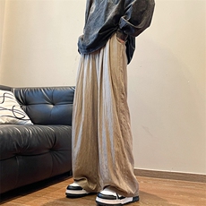 8XL-M特大码风棉麻裤男长裤子宽松直筒型休闲拖地裤k955P65，男装休闲裤，电商D206-1