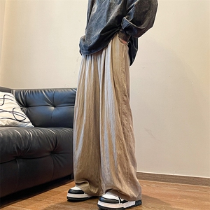 8XL-M 特大码风棉麻裤男长裤子宽松直筒型休闲拖地裤k955P65图片