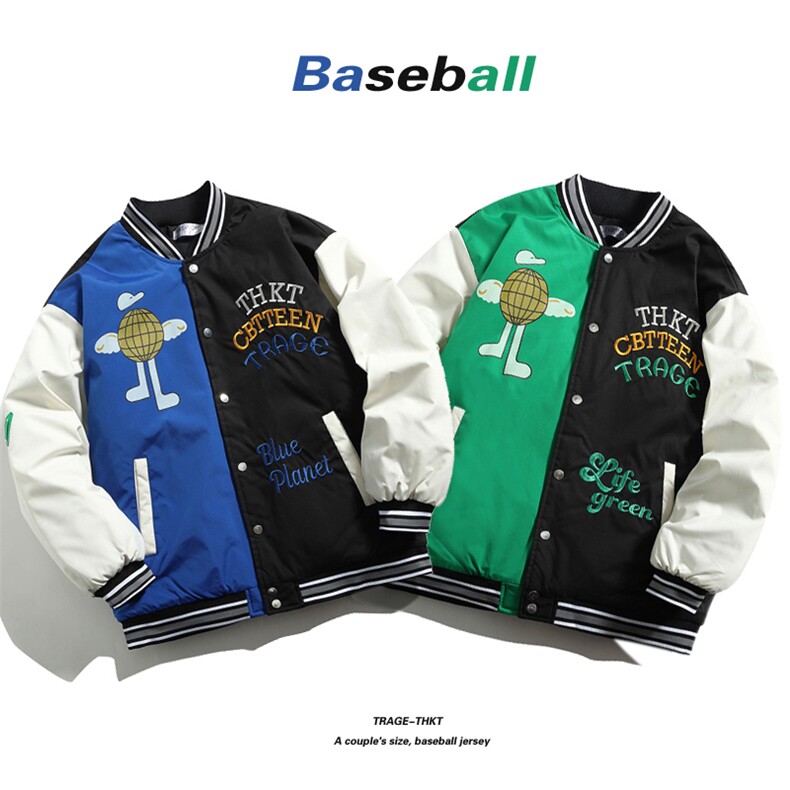 拼接刺绣棒球服夹克棉衣男2025新款棉服女棉袄外套 3313-P90控138图片