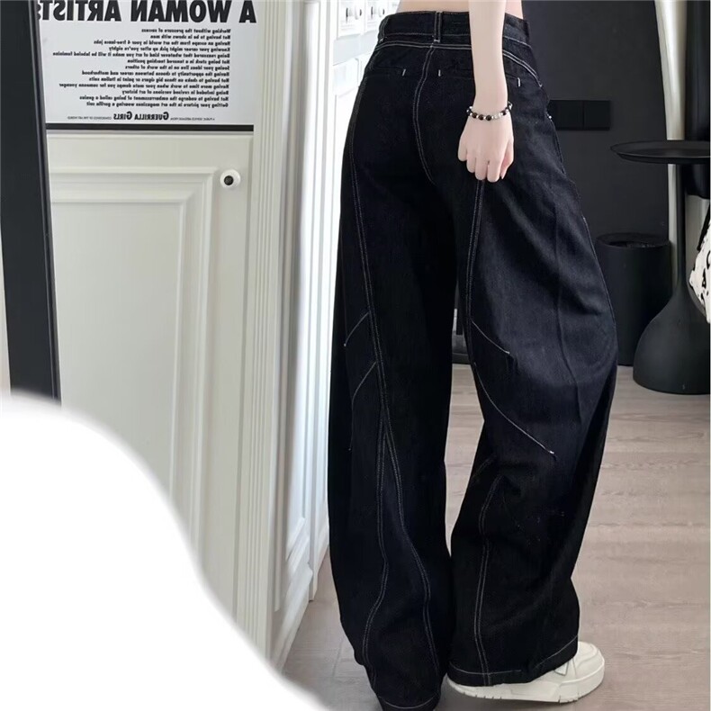 现货黑色美式宽松休闲弯刀裤K1163/P45,男装休闲裤,星座205-3