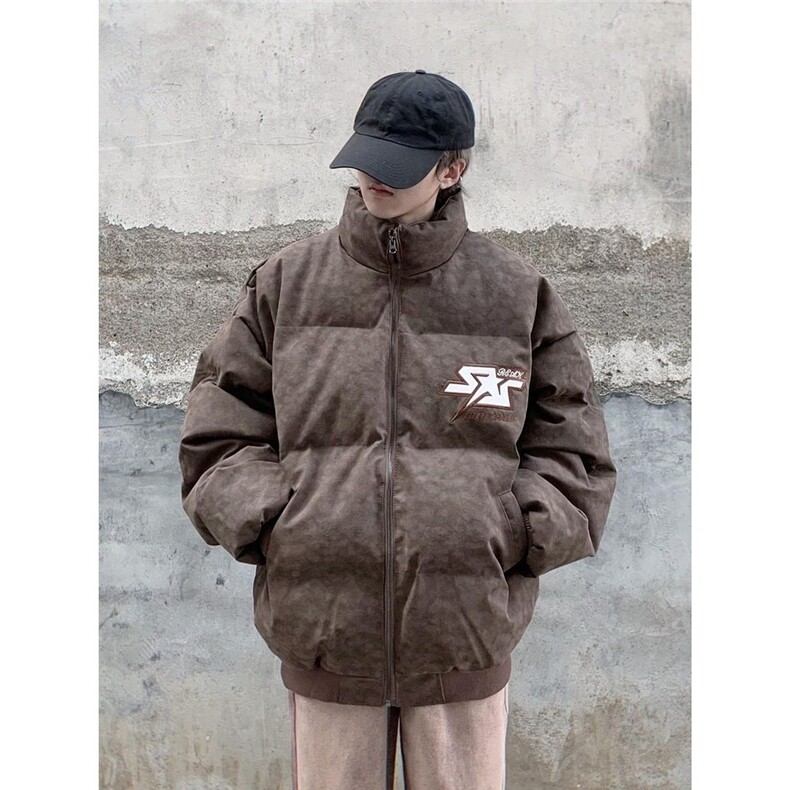 1506-1/MG941/P59冬季美式街头字母刺绣服外套男加厚面包服,女装短外套,星座1506