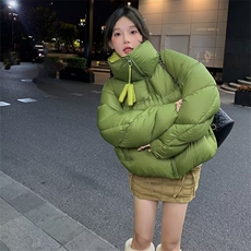 黑色棉服女2025年新款冬季小个子宽松面包服短款加厚保暖棉衣外套，男装棉衣，星座1210-1
