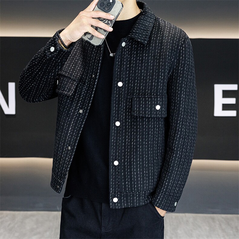 2025年英伦风宽松外套男双面50%羊毛毛呢店主夹克582216P160，男装夹克，星座301B-1