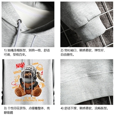 纯棉连帽卫衣男大码运动帽衫宽松薄网格WY2281-P35，男装卫衣，电商A040A