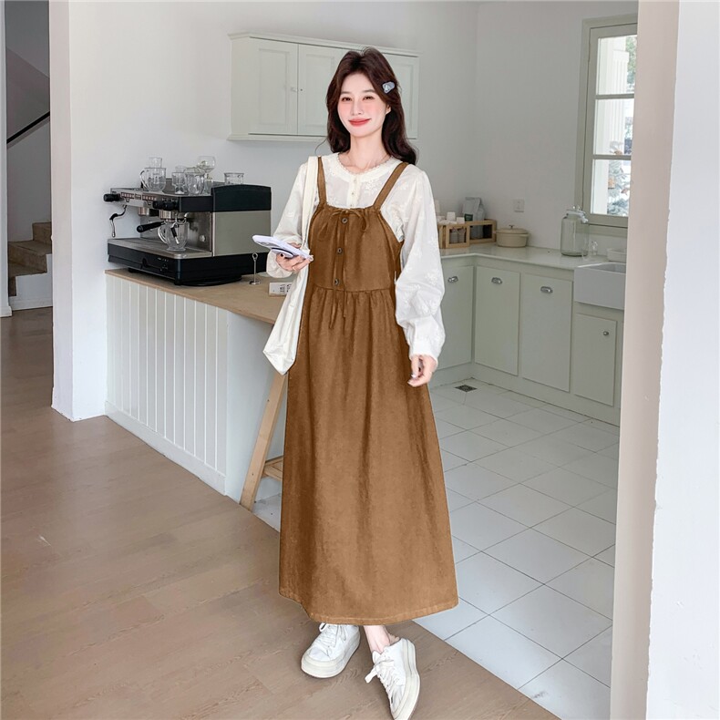 春装新款韩版盐系衬衫+背带裙两件套2C153-8956-P175K288,女装套装/套裙,2C153