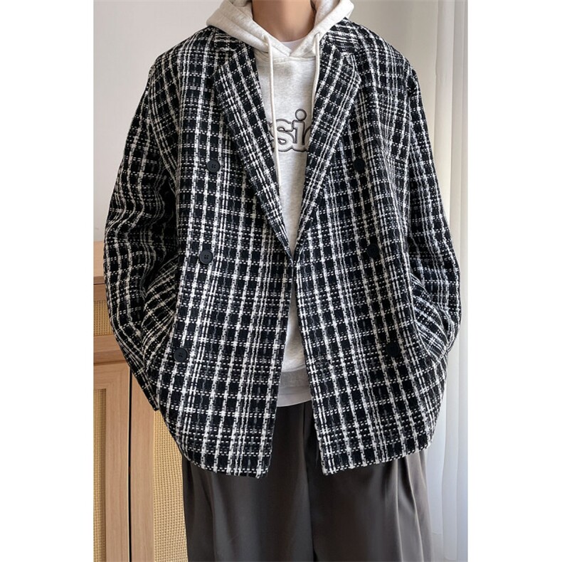 秋季轻奢西装男帅气高级感雅痞西服休闲宽松外套A071-X08-P98,男装西服套装,电商A071
