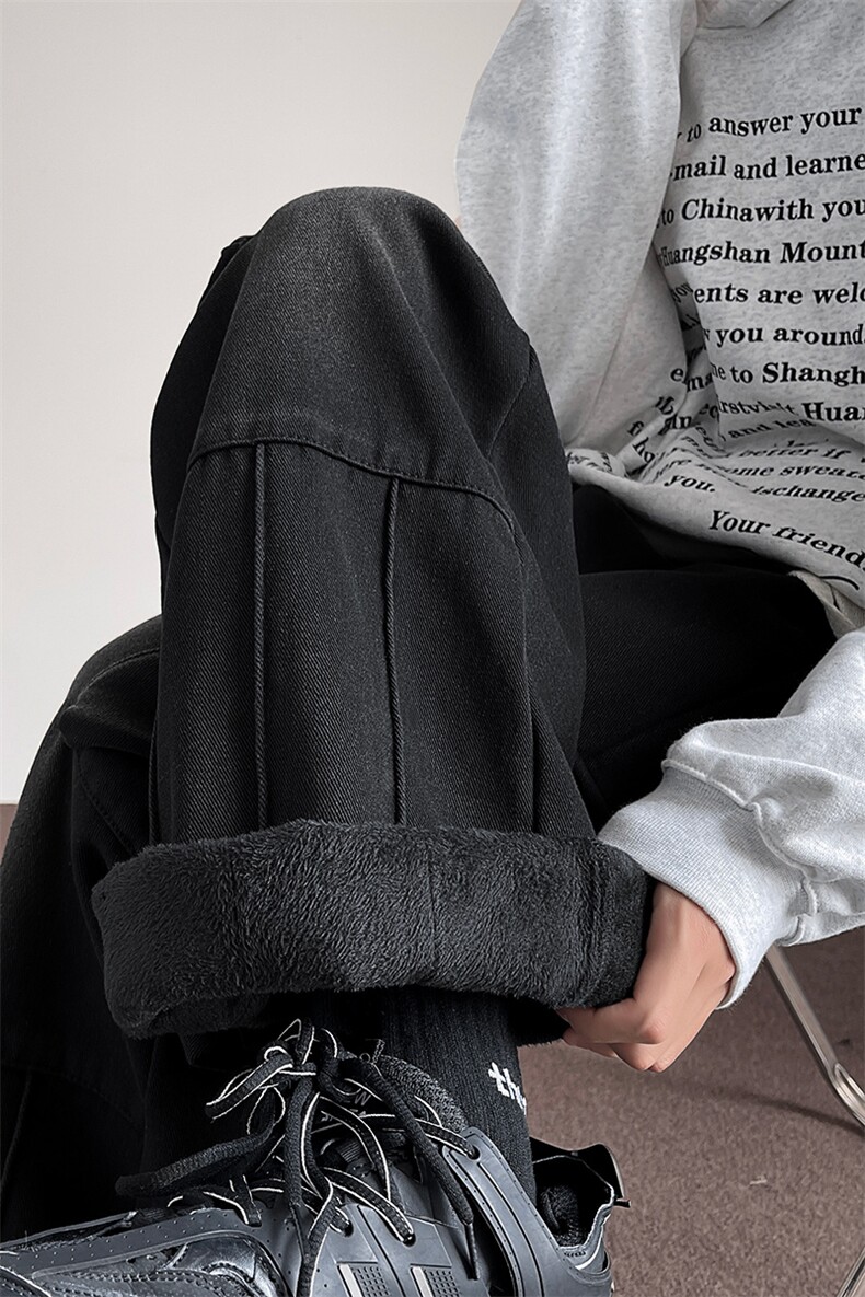 秋冬加绒加厚美式高街牛仔裤男水洗工装裤子-A1158JRP65常规P55,男装牛仔裤,电商B241
