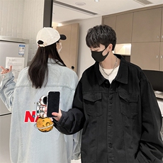 牛仔夹克男大码牛仔外套男茄克NJ77289-P60加绒款-P75，男装夹克，电商A040