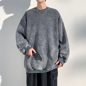 库存2万+ 抖音品质大码水洗做旧套头圆领卫衣男23XW99281-特批40图片